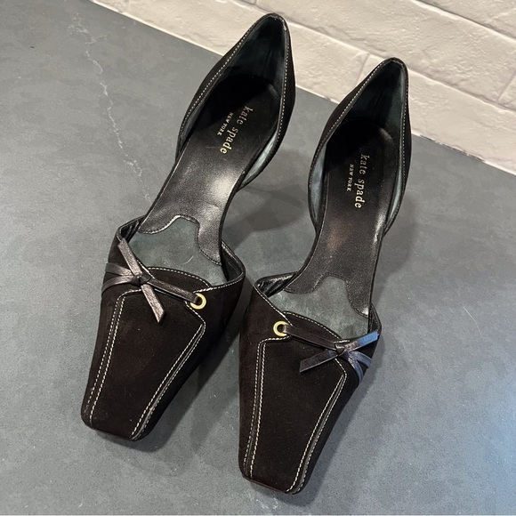 kate spade Shoes - Kate Spade sz 8.5 black suede square to d’orsay pumps